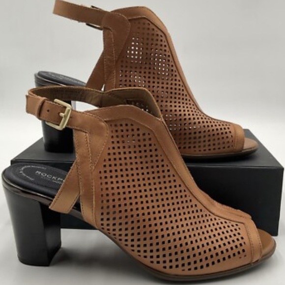 Rockport Shoes - Rockport Women's Brown Peep-Toe Heels